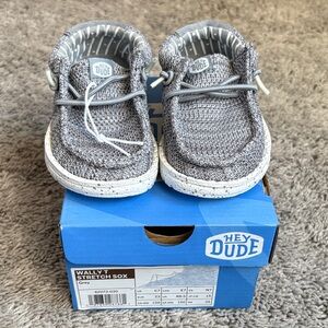 Hey Dude Kids Gray Wally Stretch Sox Sneakers